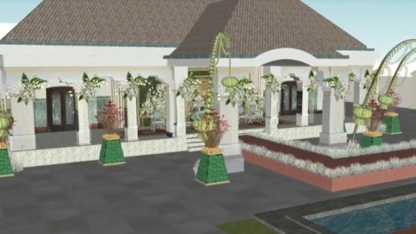 Ilustrasi dekorasi acara ngunduh mantu pernikahan Kaesang Pangarep-Erina Gudono di Kota Solo. Foto: iNews TV/Septyantoro.