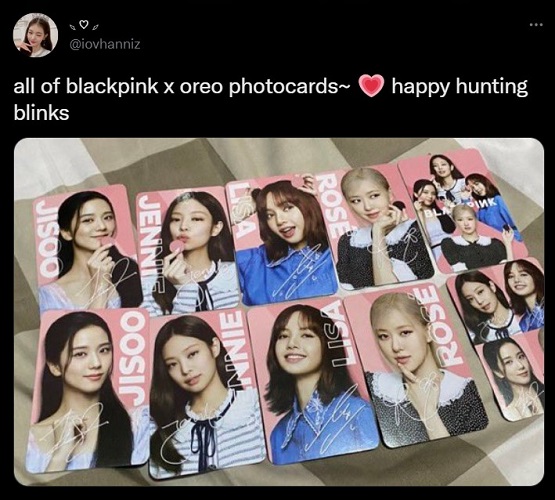 photocard Blackpink Oreo Blackpink 10 versi photocard Blackpink yang bisa didapatkan dengan membeli Oreo Blackpink. (Foto: Istimewa)