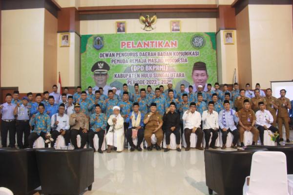 Pelantikan DPD BKPRMI HSU masa bakti 2022-2026. (Foto: dok Pemkab HSU)