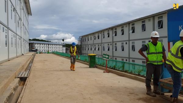 Rusun Pekerja Konstruksi IKN 2 Penampakan rumah susun (Rusun) untuk hunian pekerja konstruksi di IKN Nusantara, Penajam Paser Utara, Kalimantan Timur. (Foto: Dok. Kementerian PUPR)