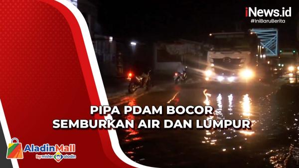 Arus Lalu Lintas Terganggu Semburan Air dan Lumpur akibat Pipa PDAM di Bekasi Bocor