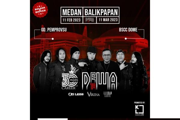 Dewa19 Gelar Konser 30 Tahun Berkarya, Baladewa Medan Bersiap Februari 2023