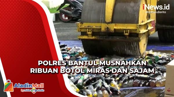 Tutup Tahun, Polres Bantul Musnahkan Ribuan Botol Miras dan Sajam