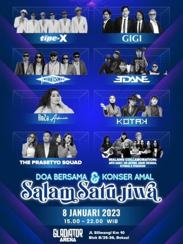 Puluhan musisi papan atas tampil di konser amal bertajuk Salam Satu Jiwa. (foto: istimewa)