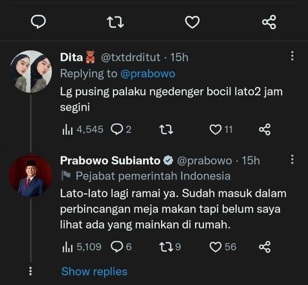 Tangkapan layar Twitter Prabowo Subianto Tangkapan layar Twitter Prabowo Subianto (Foto: Ist)