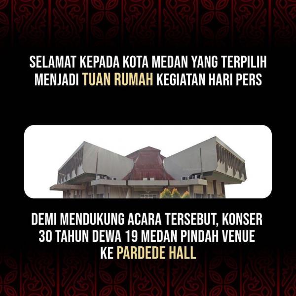 Harga tiket konser Dewa 19 2023 di Medan, Pindah Venue ke Pardede Hall 