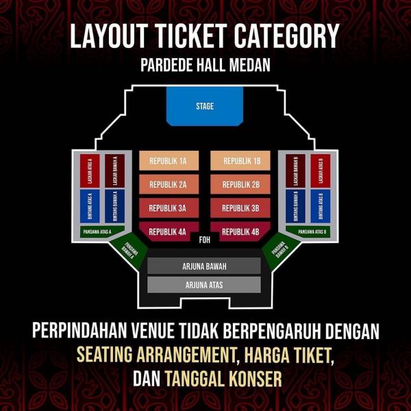 Harga tiket konser Dewa 19 2023 di Medan, Layout Tiket 