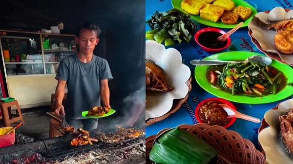Kuliner ayam dan ikan bakar di objek Wisata Situ Gede, Kota Tasikmalaya. (FOTO: ISTIMEWA/TANGKAPAN LAYAR VIDEO)