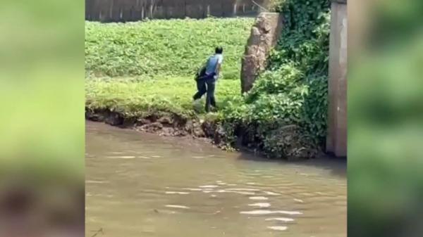 3 pelaku pembobolan ATM nyemplung ke kali (Foto: Ist)