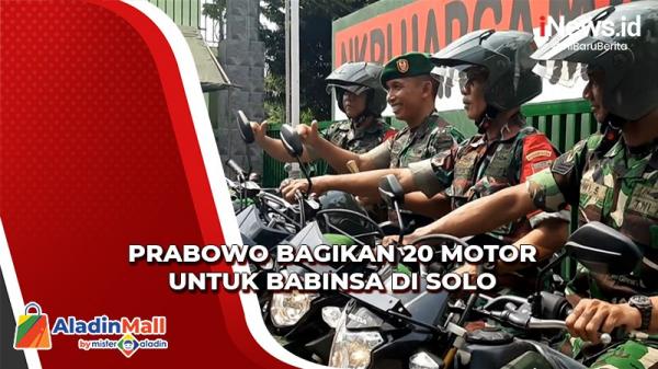 Perkuat Komando Teritorial, Prabowo Bagikan 20 Motor untuk Babinsa di Solo