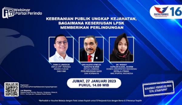 Bharada E Dituntut 12 Tahun, Ada Apa dengan Justice Collaborator LPSK? Simak Webinar Partai Perindo Besok