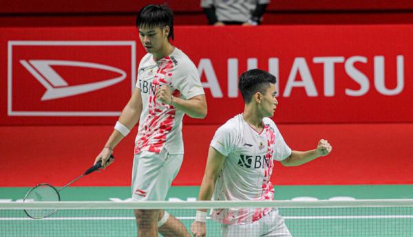 Leo Rolly Carnando/Daniel Marthin Ganda putra Leo Rolly Carnando/Daniel Marthin tampil menawan di semifinal Indonesia Masters 2023. (Foto: Aldhi Chandra)