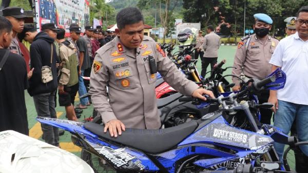 Bikin Resah Warga Palabuhanratu Sukabumi, 30 Motor Berknalpot Bising Diamankan Polisi