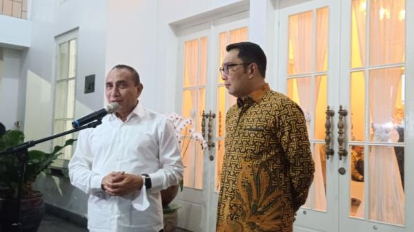 Gubernur Jawa Barat Ridwan Kamil menemui Gubernur Sumatera Utara  Edy Rahmayadi (Wahyudi Aulia Siregar/MNC Portal)