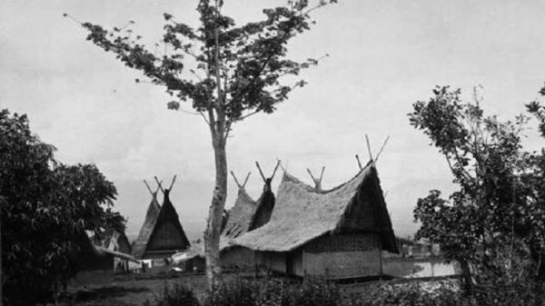 Bahan baku utama rumah Julang Ngapak terbuat dari bambu, kayu, dengan atap dari alang-alang, ijuk, dan daun rumbai. (FOTO: ISTIMEWA)