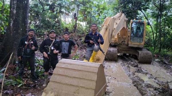 Polda Aceh Tangkap 7 Penambang Ilegal di Nagan Raya, Ekskavator dan Pasir Jadi Barang Bukti