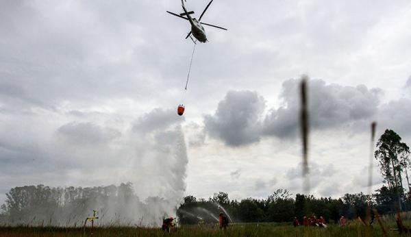 Kebakaran Hutan Di Rohil-Bengkalis, BPBD Riau Kerahkan Helikopter Water ...