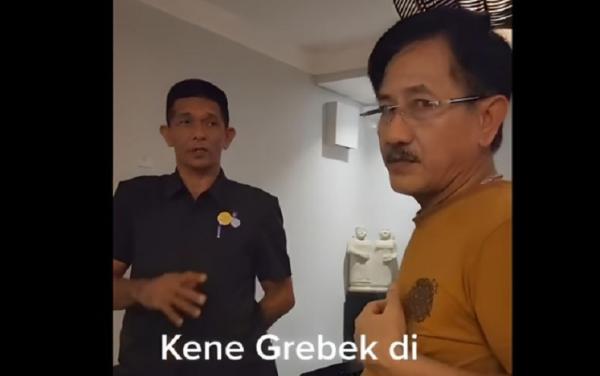 penggerebekan hotel nusa dua Tangkapan layar video prank penggerebekan di salah satu hotel di Nusa Dua, Bali.