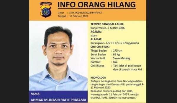 KJRI Istanbul Bantu Cari Dosen UII yang Hilang Kontak di Turki