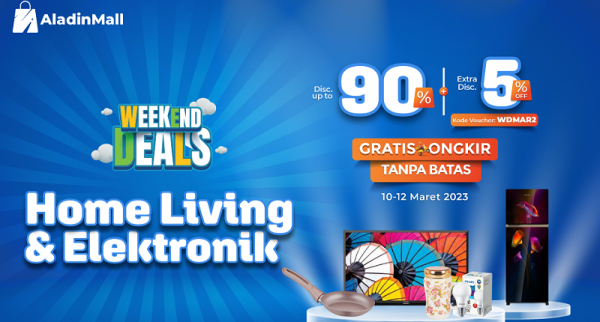 Cuma 3 Hari, Serbu Diskon s.d 90% + Ekstra 5% untuk Produk Home Living di AladinMall, Ada Gratis Ongkir Juga Lho!