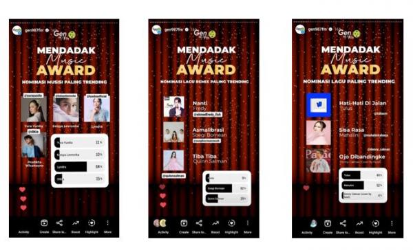 Nominasi Mendadak Music Award. (Foto: dok Gen FM)