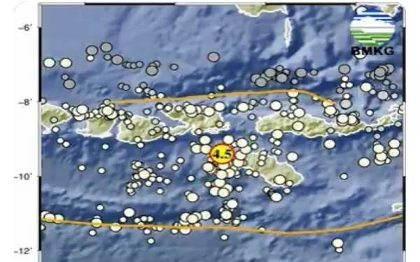 Gempa Bumi Terkini Berkekuatan Magnitudo 4 5 Guncang Tambolaka Ntt