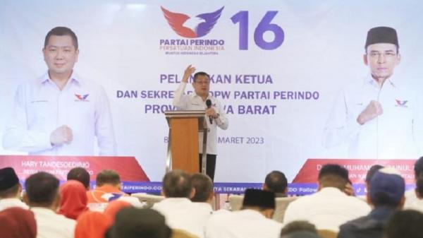 HT Berikan Arahan saat Lantik Ketua dan Sekretaris DPW Perindo Jabar