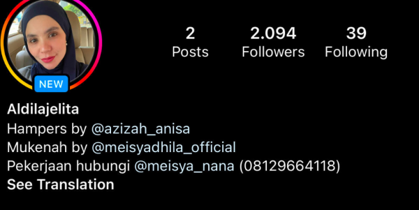 Aldila Jelita ganti nama di media sosial. (Foto: Instagram)