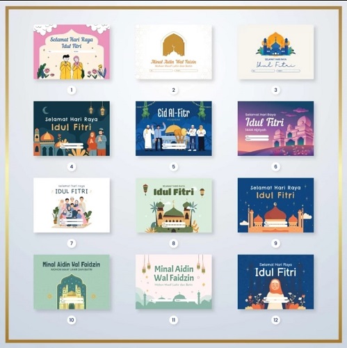 Kartu Ucapan Lebaran dan Amplop Lebaran. (Foto: dok Tokopedia)