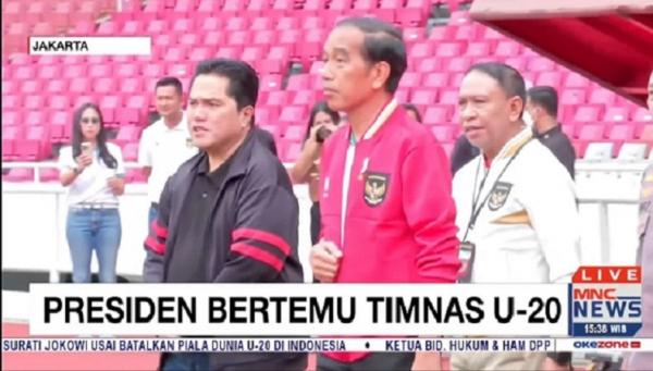 Presiden Jokowi Sapa Pemain Timnas U-20 di Stadion GBK