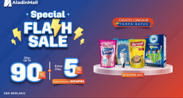 Cuma 3 hari, Penuhi Kebutuhan Ramadan dengan Diskon s.d 90% + 5% Hanya di AladinMall! Ada Gratis Ongkir Juga Lho