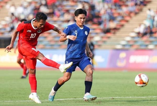 Gelandang Timnas Indonesia U-22, Beckham Putra saat beraksi melawan Filipina di SEA Games 2023. (Foto: Instagram/@pssi)