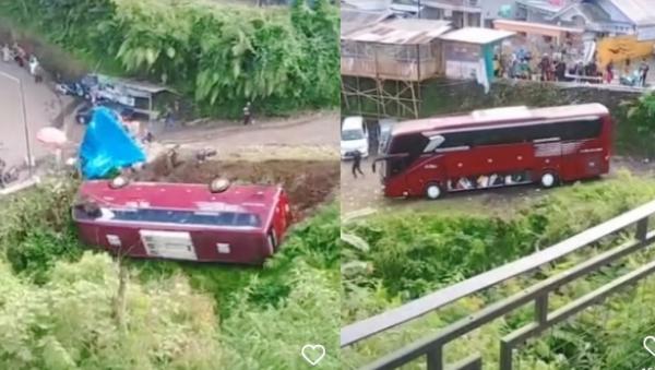 Kecelakaan Maut Bus Gelinding Sendiri Jatuh Ke Sungai Di Guci, Sopir ...