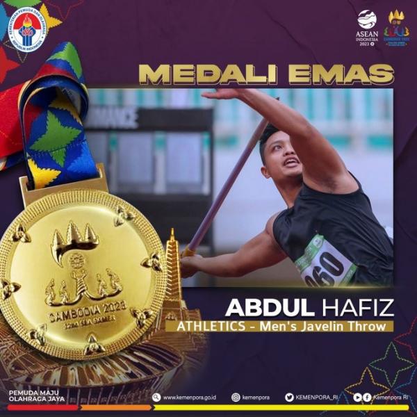 Hasil SEA Games 2023: Abdul Hafiz Berjaya di Cabor Atletik, Indonesia Tambah Emas Jadi 21