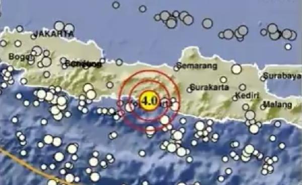 Gempa Terkini M4,0 Guncang Kebumen Jateng