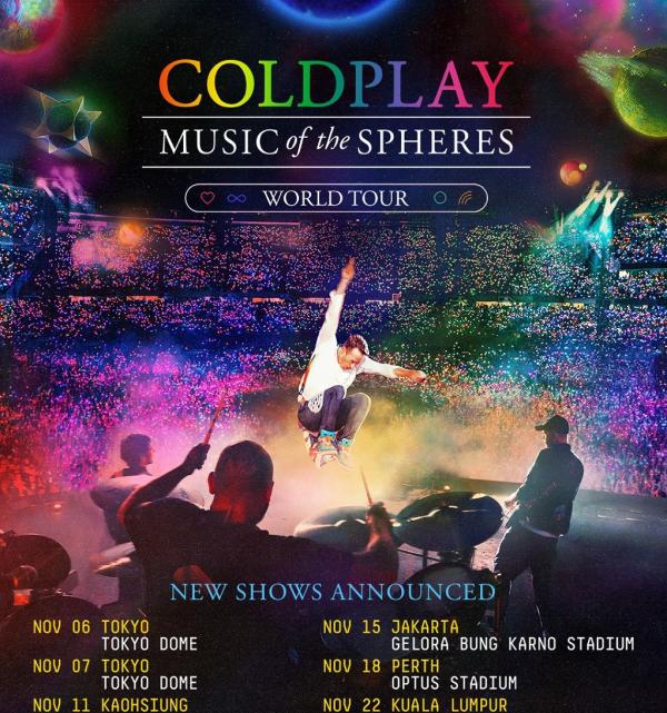 Jadwal Konser Coldplay 2023 Band asal Inggris, Coldplay, akan manggung di SUGBK. (Foto: Antara)