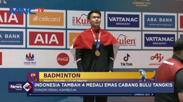 christian adinata bulu tangkis Momen Christian Adinata saat mendapatkan medali emas cabor bulu tangkis di SEA Games 2023 Kamboja. (tangkapan layar)