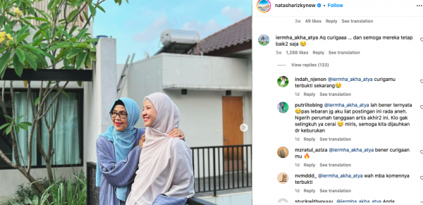 Unggahan Natasha Rizky saat Idulfitri. (foto: Instagram)