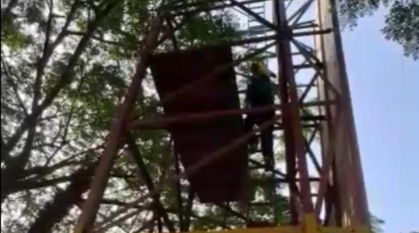 Bocah 8 Tahun di Bangkalan Menangis Histeris Terjebak di Atas Menara 8 Meter 