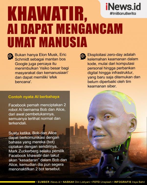 Infografis Bukan Hanya Elon Musk, Mantan Bos Google Khawatir AI