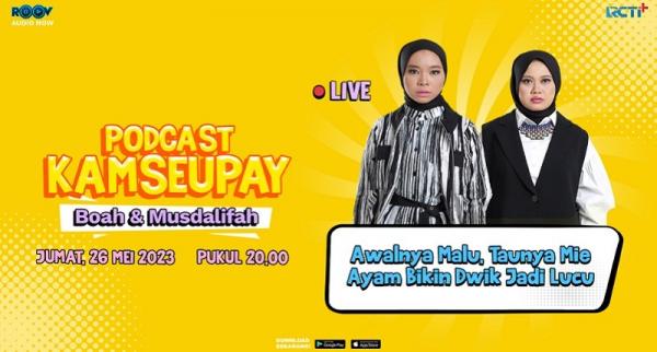 Podcast Misteri Live Kamseupay eps awalnya malu, taunya mie ayam bikin Dwik jadi lucu (Foto: Roov.id)