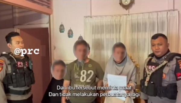 Tim PRC Samapta Polda Kalbar datangi ibu muda yang mengeksploitasi orang tua untuk mengemis. (Foto: Instagram @prc_samaptapoldakalbar)