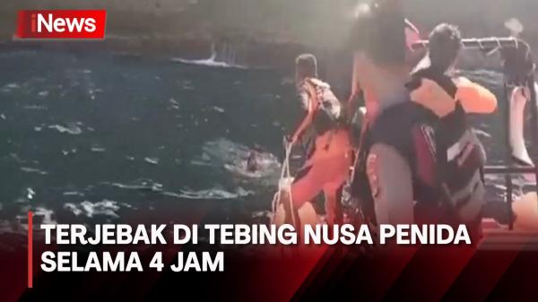 Detik-Detik Evakuasi Bule Perancis yang Terjebak selama 4 Jam di Tebing Nusa Penida