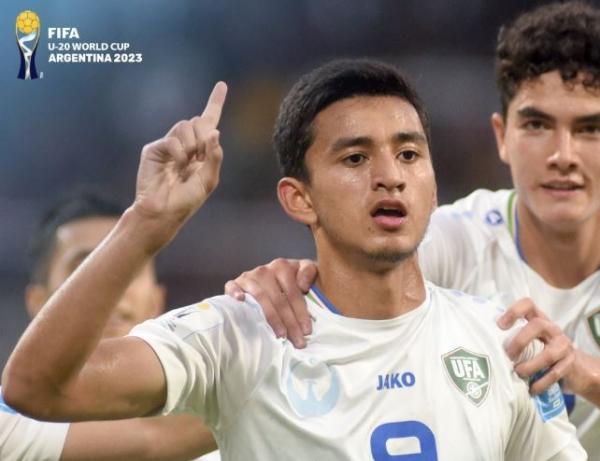 Penyerang Timnas Uzbekistan U-20, Shakhzodjon Nematjonov mencetak dua gol ke gawang Guatemala. (Foto: Instagram/@fifaworldcup)