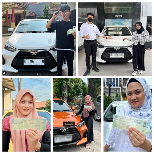 Para pemenang dengan hadiah mobil dan surat-surat resmi. (Foto: dok Instagram para pemenang)