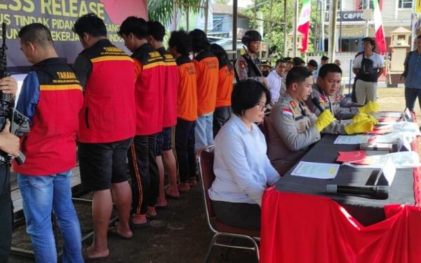 Polres Sanggau menangkap tujuh pelaku tindak pidana perdagangan orang (TPPO). (Foto: Polres Sanggau)