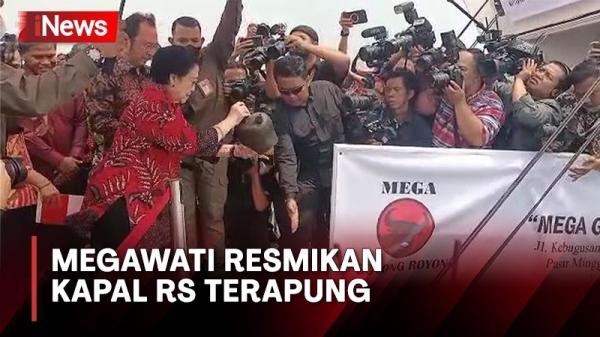 Pecahkan Kendi Berisi Kembang, Megawati Resmikan Kapal RS Terapung ...