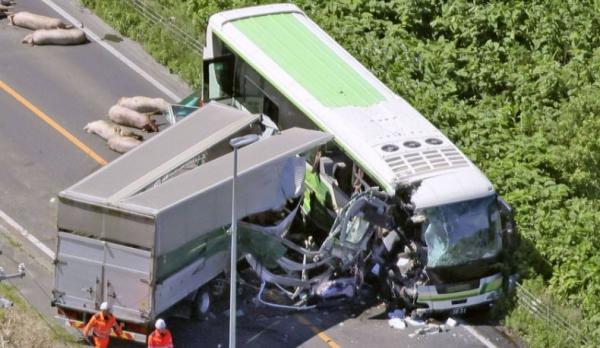 Truk Tabrak Bus Antarkota Di Jepang, 5 Orang Tewas