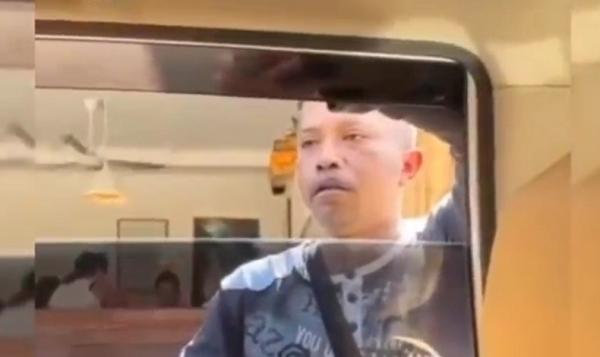 Tangkapan layar aksi pemalakan yang dilakukan  Ketut Eka Putra (40) viral di media sosial. (Foto: Indira Arri)