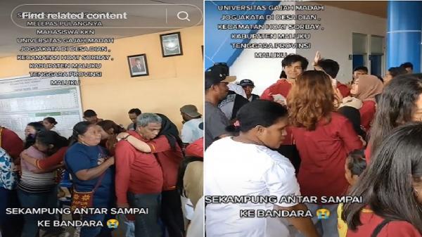 Viral Warga Sekampung di Maluku Menangis Haru Antarkan Mahasiswa KKN UGM ke Bandara